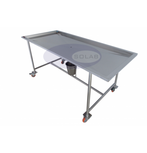 Mesa Necropsia Tampo com Rebaixo e Rodízios